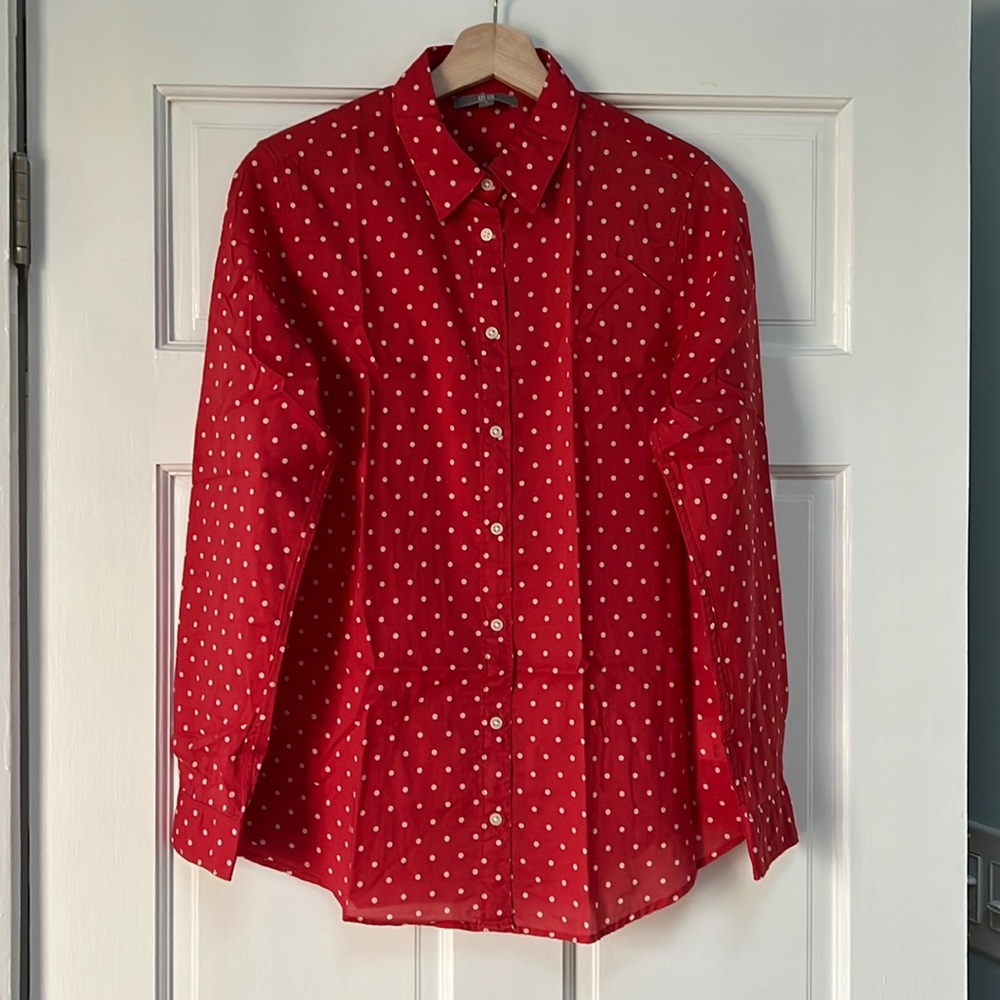 Cotton long-sleeves blouse